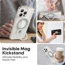 for iPhone 15 Pro Max Case 6.7-Inch with Magnetic 360° Ring Stand Compatible with MagSafe Crystal Clear Shockproof Protective Phone Cover 6.7" 2023, Clear