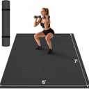 THAILE Large Exercise Mat, 7' x 5' x 6mm, Non-Slip Workout Mat for Home Gym