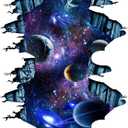 Quanhaigou Galaxy Wall Sticker,Space Wall Decal,Planet Wallpaper Decoration Decor