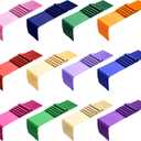 12 Pcs Satin Table Runner Colorful Table Runner Disposable Silk Runners for Tables, 12 x 108 Inch Colorful Tables Runners Solid Color for Party Chair Sashes Wedding Banquet Birthday Reception Decor