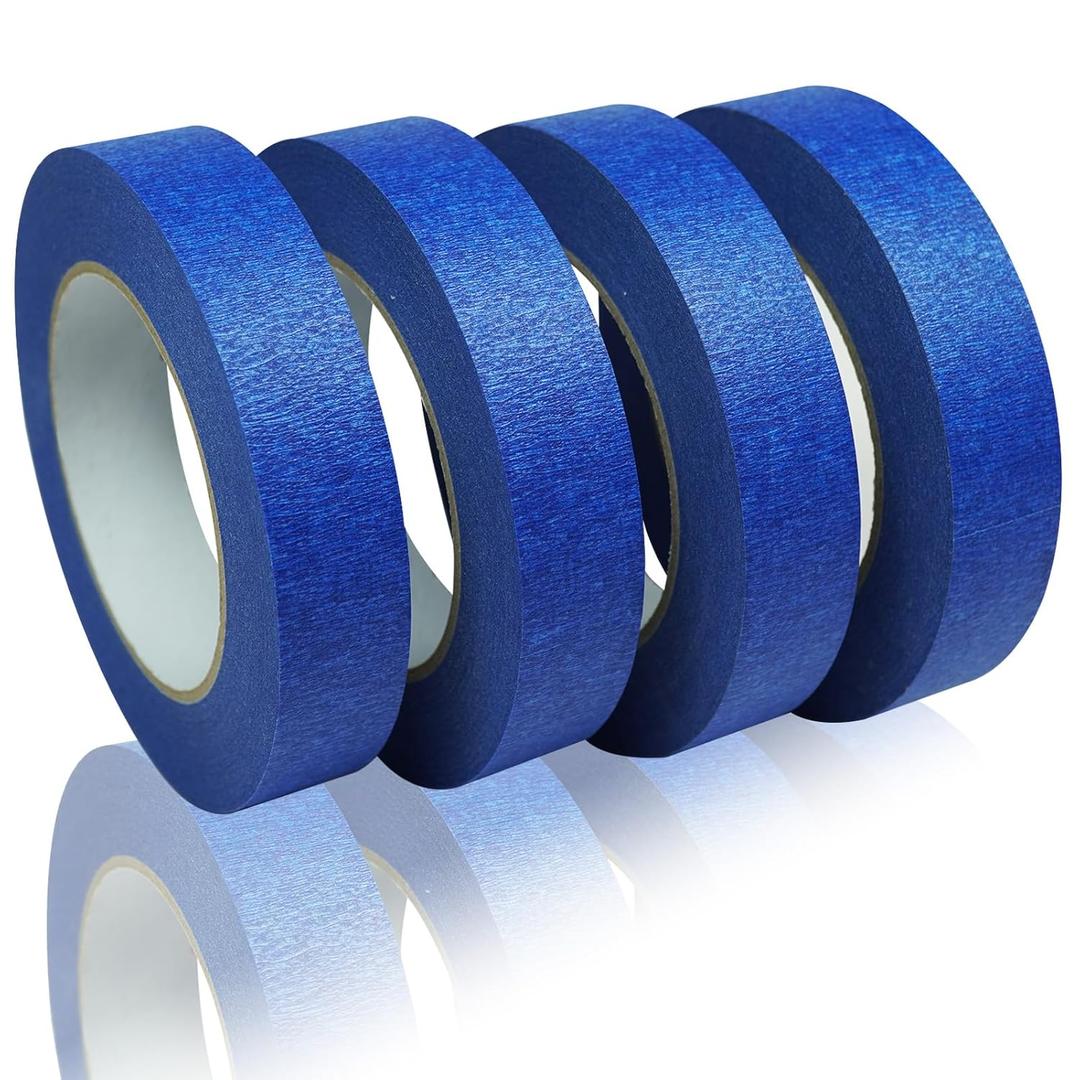 Painters Tape 1 Inch Wide, 4-Pack Blue Tape for General Purpose Use, 1 Inch X 55 Yards X 4 Rolls, 220 Yards in Total