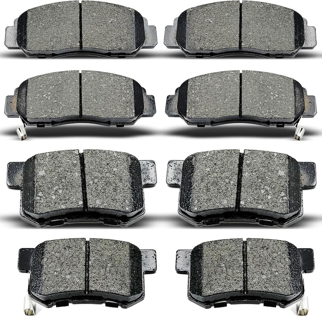 8pcs Front Rear Ceramic Disc Brake Pads For 2003 2004 2005 2006 2007 Honda Accord V6 (D537/D959)