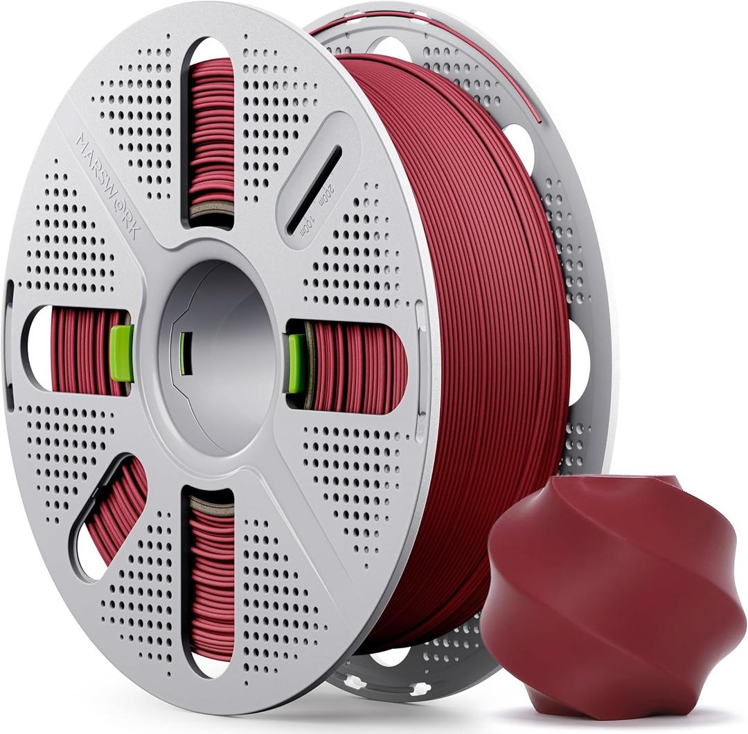 Matte Burgundy PLA Filament with Quick-Swap Reusable Spool 1kg (2.2lbs), 1.75mm 3D Printing Filament, Compatible with Bambu Lab 3D Printers