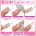 2 x Super Strong 10g Nail Glue for Press Ons with 10ml Remover, No Uv Light Needed Semi Solid Quick Dry Brush in Nail Glue for Fake Nails Acrylic Nails Long Lasting for Beginners DIY Home