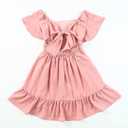 blibean Girls Summer Tie Back Dress Tween Kids Off Shoulder Dresses Size 4-15 Years (12-13 Years)