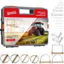 Cotter Pin Assortment Kit - 300PCS Heavy Duty Lynch Pin Set, Snap Pin, Hitch Pin & R Clip, Zinc-Plated Steel Linchpins for Tractor, Trailer, Truck, Lawn Mower, Farm Tools & Equipment