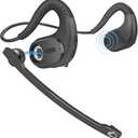 BANIGIPA Bluetooth Headset with Removable Microphone, Noise Cancelling Wireless Headset for Phones Laptop Computer PC, Open Ear Headphones for Office Meeting Running Cycling Driving Working12 Hrs