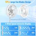 Portable Foldable Rechargeable Oscillating Fan - 8.6" 8000mah Battery Operated USB C Small Fan Remote, Quiet Table Desk Fan Folding Standing Pedestal Fans for Bedroom Rome Office Camping Travel