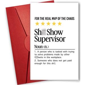 4 x NewEleven Funny Boss Gifts - Appreciaton Card, Boss Birthday Card For Men, Women, Manager - Supervisor Gifts For Women From Coworker, Colleague - Greeting Card