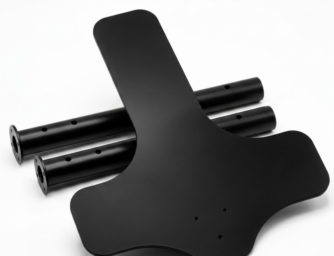 Heavy-duty metal base plate for a tabletop or floor-standing TV / monitor mount