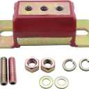 Transmission Mount Kit 1958-2002 Chevy/GMC Trucks & GM Passenger Cars, 3.75" - 4.25" Wide, 1 or 2 Bolt Style, Red Metal Chassis Mount, 2 Units, Rubber Frame