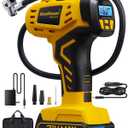 Tire Inflator Portable Air Compressor - 2X Faster - 21V Rechargeable Battery Powered Handheld 160PSI Tire Inflator, Dual Power Supply Modes, Air Pump for Car Motorcycle E-Bike
