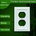 Wall Plates, Duplex Outlet Covers, Toggle Light Switch Plates, Decorator Light Switch Cover, Bamboo Fiber Material Standard Size Wall Plates of various styles, White (1 Gang Duplex 4 Pack)