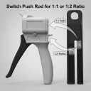 QWORK 50ml Dual Cartridge Dispensing Gun Adjustable 1:1 & 1:2 Ratio Manual Applicator for Epoxy, Resin, Sealant