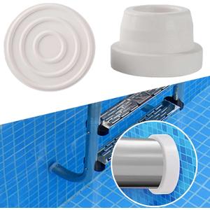 TonGass (2-Pack, White) Inside Pools Ladder Bumpers for Inground Pools Ladder Rubber End Plugs Fit 1.9" Standard Swimming Pool Ladders Tubing Bumper Caps for Inground Pool Ladders Step End Caps
