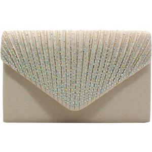 New Ladies Evening Handbags Bridal Wedding Bag Handbag (Apricot)