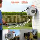 VEVOR Retractable Garden Hose Reel, 1/2 in x 50 ft, Wall Mounted Hose Reel with 9-Function Sprayer Nozzle and 180 Swivel Bracket, Any Length Lock, Automatic Slow Rewind System, for Garden Watering