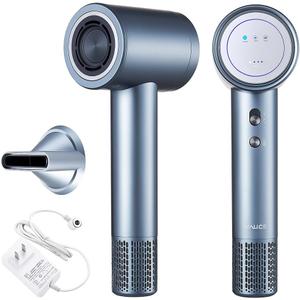 YALICE Cordless Hair Dryer Rechargeable with Digital Screen, 15000mAh Travel Hair Dryer with Magnetic Nozzle, 4 Mode Portable Hair Blow Dryers for Women Kids Outdoor Camping Beaches (Silver)