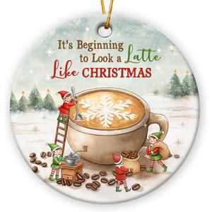 4 x Coffee Cup Christmas Ornament 2025 - Funny Latte Ornaments for Christmas Tree, Coffee Ornaments for Women Men, for Friends Coworkers Neighbors