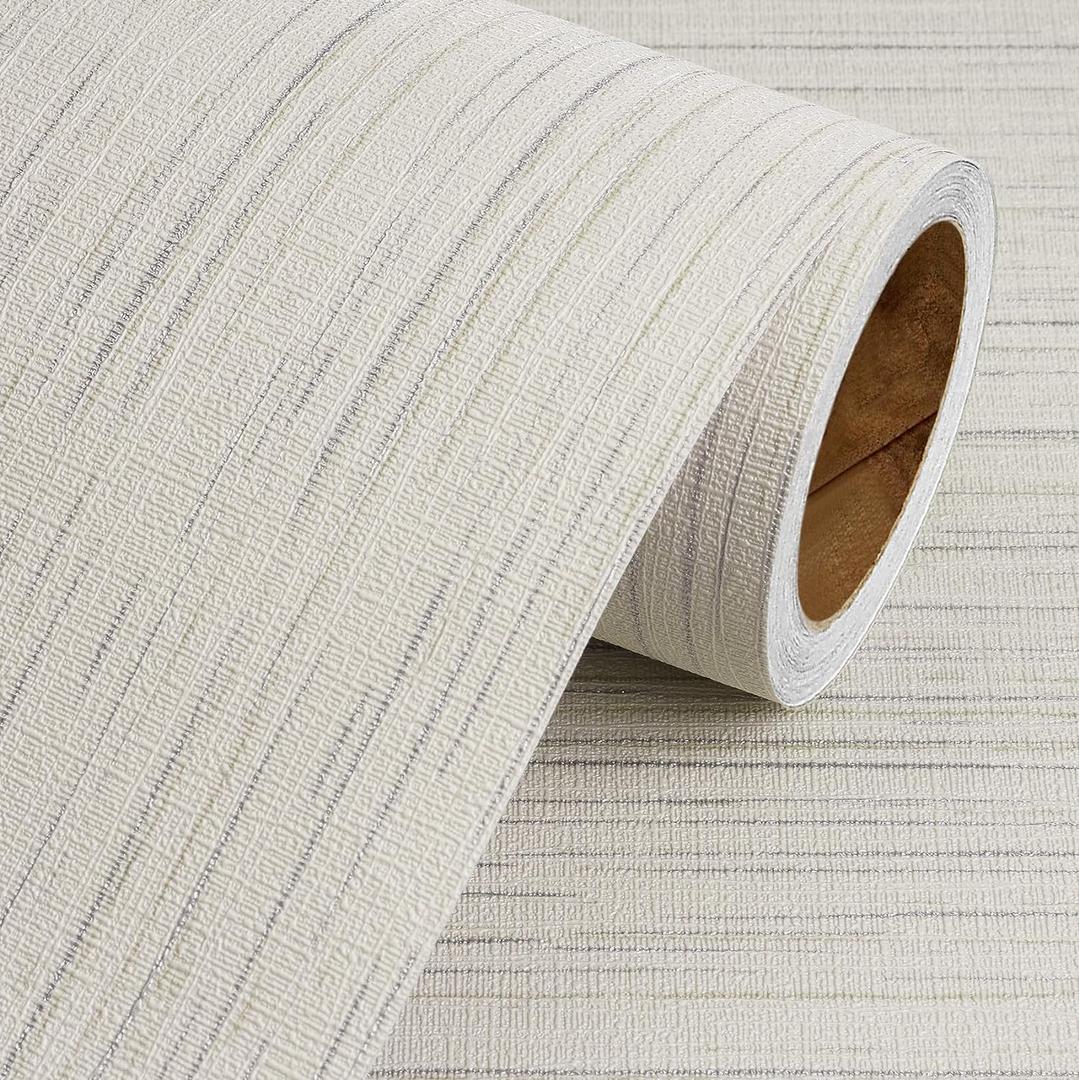 Livelynine 15.8X394 Tan Grasscloth Peel and Stick Wallpaper Textured Removable Grass Cloth Wall Paper Rolls for Walls Renter Friendly Wallpaper for Bathroom Wall Waterproof Contact Paper Beige Vinyl