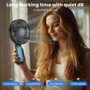WSKEN Desk Fan Small Quiet - 180 Foldable Portable Fan with Battery Operated, 6 Inch Rechargeable Handheld Fan, 20H Max Cooling Time, 4-Speed, Travel Essential for Outdoor, Office, Gift, Black