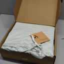 LANE LINEN 100% Organic Cotton Queen Sheets, Fully Elasticized Soft & Comfy Classic Percale Weave, Low Pill Fade Resistant Machine Washable Sheet & Pillowcase Sets, 15" Deep Pocket- Cool Blue