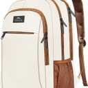 MATEIN 15.6inch Travel Laptop Backpack, Cute Anti Theft Slim Sturdy Laptops Backpack for Teacher, Water Resistant College Computer Bag Gift for Men & Women Nurse (Beige Brown)