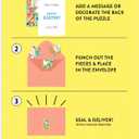 2 x Mudpuppy Hoppy Easter  Bunny Rabbit Easter Themed Greeting Card and Jigsaw Puzzle Includes Color Coordinated Envelope and Sticker Seal