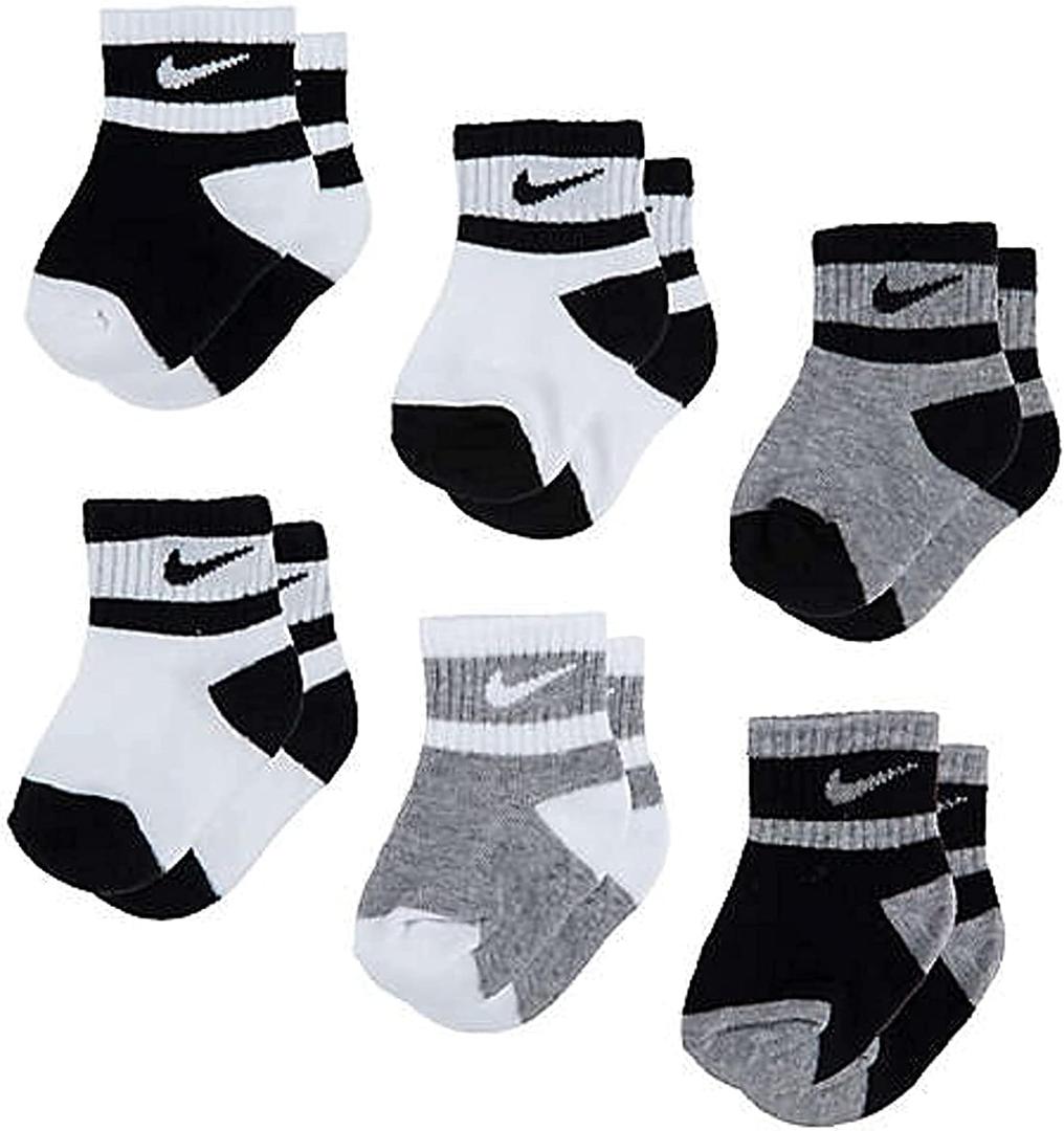 Nike Boys' Ankle Socks (6 Pairs) (6-12 Months, Black(nn0663-001)/G_white)