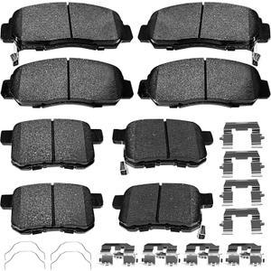 Brake Pads Front and Rear Compatible with 2009-2014 Acura TSX, 2008-2012 Honda Accord 2.4L 3.5L Automotive Replacement Brake Pads Semi-Metallic D787 D1451