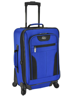 U.S. Traveler Charleville Fabric Expandable Spinner Luggage. , Blue, 20 inch