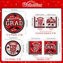 Graduation Party Supplies Dinnerware Set red Disposable dinner paper plates dessert paper plates and Napkins for Congrats Grad Party Decorations, Serve 50