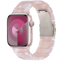 V-MORO Resin Bands Compatible with Apple Watch Series 11/10/9/8/7 Band 45mm 46mm Starlight Buckle Lightweight Fashion Cute Fancy Strap Bracelet for iwatch Series SE/6/5/4/3/2/1(Floral Pink,42/44/45/46/49mm)