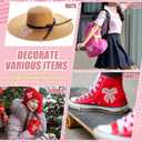 Daifunli 12 Pieces Bow Knot Rhinestone Patches Sparkling Crystal Appliques Iron Sew on for Jeans Jackets Bags Backpacks Hats Shoes Clothes Decorations Crafts(Pink)