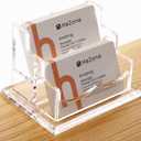 Business Card Holder for Desk 2 Tier 2 Slots, Clear Acrylic Business Card Display Stand for Women and Men, Organize 100 Cards-1 Pack (2 Slots-H)