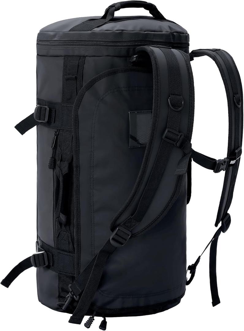 MIER Large Duffel Backpack Sports Gym Bag with Shoe Compartment, Heavy Duty and Water Resistant, Black, 45L
