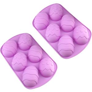 Easter Egg Shaped Silicone Mold for DIY Cake Decoration, Chocolate, Pastry, Muffin, Bread, Ice Cube, Soap, 2Pcs Egg Shaped Chocolate Molds