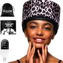 Heat Cap Leopard Thermal Steam Cap - 10-Level Heating for Deep Conditioning Natural and Black Hair at Home
