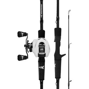 KastKing Crixus Fishing Rod and Reel Combo, High Performance Spinning & Baitcaster Combo, IM6 Graphite 2Pc Blanks, Zirconium Oxide Rings, SuperPolymer Handle, Lightweight Reel with Aluminum Spool