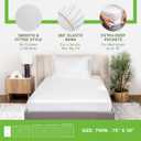 Four Seasons Essentials Twin Size Waterproof Mattress Protector - Cooling Viscose derived from Bamboo Fitted Sheet Mattress Cover - Quilted Jacquard Pad Protects from Dust Allergens (White)