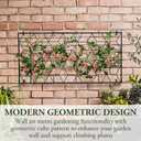 MyGift 4 Foot Geometric Cube Pattern Style Matte Black Metal Wire Garden Trellis, Wall Mounted Large Support Lattice Frame for Climbing Plants and Crawling Vines