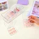 9 Pcs Press On Nail Packaging Box with 30 Pcs Adhesive Double Sided Tape Acrylic Press on Nail Case Clear Nail Packaging for Press Ons Artificial False Nails Display Container Supplies