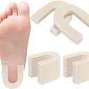 Pangda 24 Pcs Horseshoe Heel Pads for Feet Shoes Adhesive Wool Felt Cushion Pads for Women Men Reduce Heel Spur Relief Pressure Comfort Wear Universal One Size Fits All, 1/4 Inch Thick