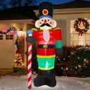 yofit 8 FT Christmas Inflatable Nutcracker Soldier Outdoor Decorations, Blow Up Decorations Santa Soldier with LED Lights for Yard Lawn Garden Holiday Party