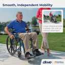 Drive Medical Blue Streak Lightweight Foldable Wheelchair - Enhanced Mobility Support - Durable Construction - Padded Comfort - Swing-Away Leg Rests - Desk Arms - Blue/Black - 20 Inch Seat