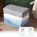 Preboun 4 Pcs Muslin Hooded Baby Towels,32"x 32" Cotton Newborn Bath Towel Muslin Infant Baby Blankets Absorbent Unisex Newborn Registry Gift for Girls Boys(Blue Series)