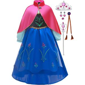 Luzlen Little Girls Princess Dress Halloween Cosplay Costume Kids Birthday Outfits Princess Fancy Dress, 4-5 Years(Label 120)