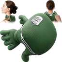 Neck Massager with Heat, Bionic Portable Shiatsu Neck and Back Massager, Electric Shoulder Massagers with Fingers for Pain Relief Deep Tissue, Simulated Human Hand Design 4D Kneading, Green