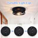 SKEJAO Flush Mount Ceiling Light Fixture,Black 2-Light Hallway Light Fixtures Ceiling,Light Fixtures Ceiling Mount for Farmhouse, Kitchen, Hall, Bedroom, Bathroom (2 Pack)