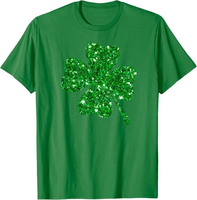 Sparkle Clover Shamrock Irish For St Patrick's & Patty's Day T-Shirt Small